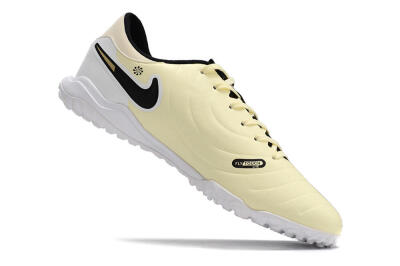 Men's Nike Tiempo Legend 10 Elite TF Artificial Turf Low-Tops Football Shoes - Beige/Black/White