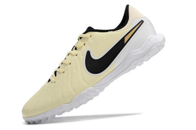Men's Nike Tiempo Legend 10 Elite TF Artificial Turf Low-Tops Football Shoes - Beige/Black/White