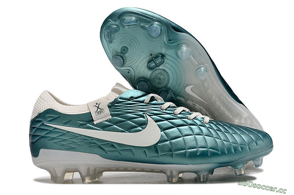 Men's Nike Tiempo Legend 10 Elite FG Firm Ground Low-Tops Football Boots - Jade/White 2