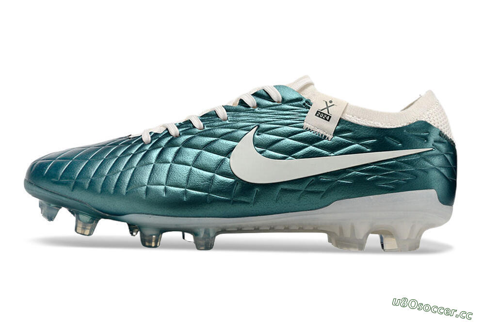 Men's Nike Tiempo Legend 10 Elite FG Firm Ground Low-Tops Football Boots - Jade/White 0