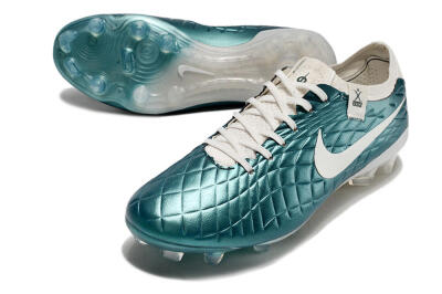 Men's Nike Tiempo Legend 10 Elite FG Firm Ground Low-Tops Football Boots - Jade/White