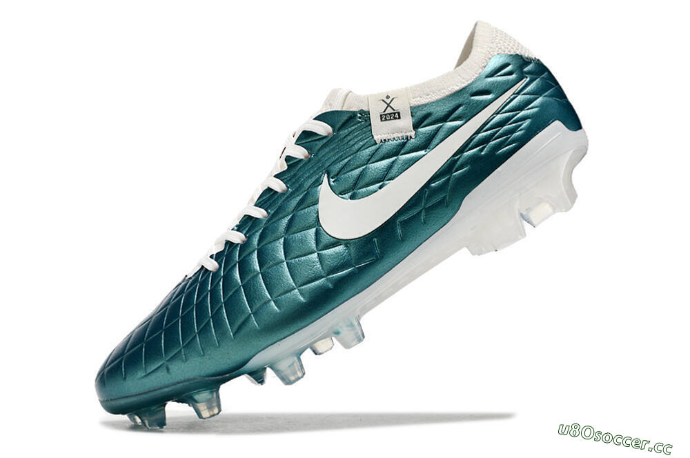 Men's Nike Tiempo Legend 10 Elite FG Firm Ground Low-Tops Football Boots - Jade/White 5