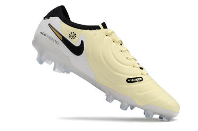 Men's Nike Tiempo Legend 10 Elite FG Firm Ground Low-Tops Football Boots - Beige/Black/White