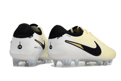 Men's Nike Tiempo Legend 10 Elite FG Firm Ground Low-Tops Football Boots - Beige/Black/White