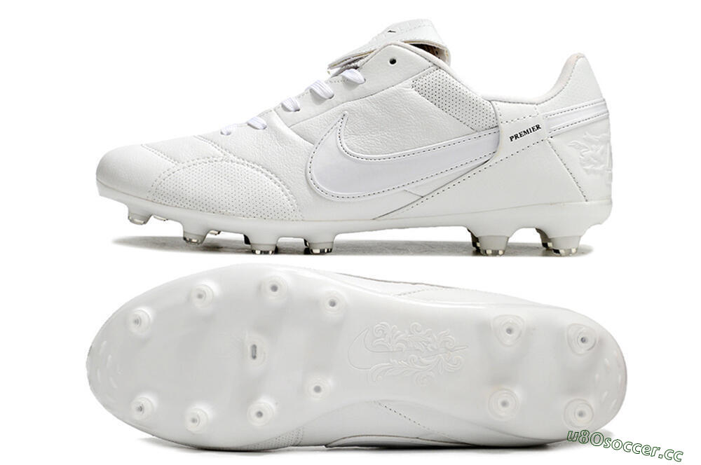 Men's Nike Premier 3 FG Firm Ground Low-Tops Football Boots - White/Black 1