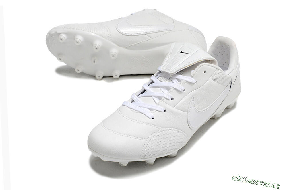 Men's Nike Premier 3 FG Firm Ground Low-Tops Football Boots - White/Black 3