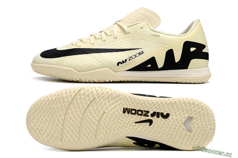 Men's Nike Air Zoom Mercurial Vapor 15 Academy IC Indoor & Futsal Low-Tops Football Shoes - Beige/Black 1