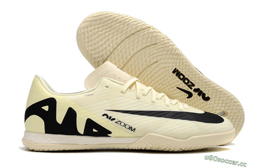 Men's Nike Air Zoom Mercurial Vapor 15 Academy IC Indoor & Futsal Low-Tops Football Shoes - Beige/Black 2