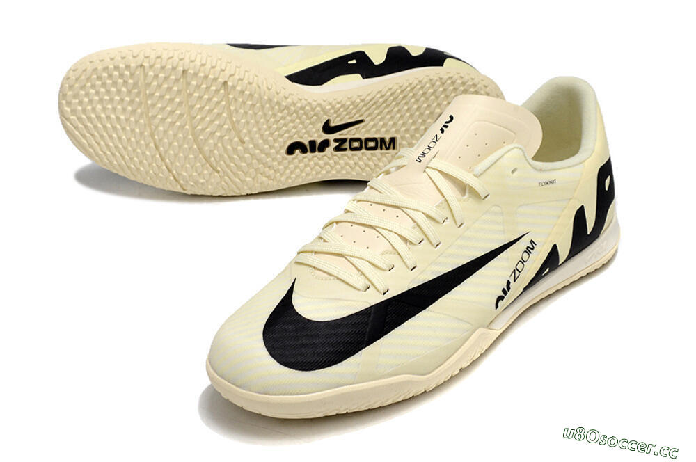 Men's Nike Air Zoom Mercurial Vapor 15 Academy IC Indoor & Futsal Low-Tops Football Shoes - Beige/Black 3