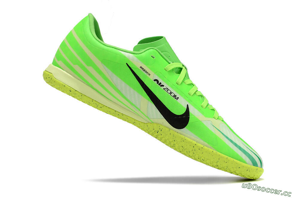 Men's Nike Air Zoom Mercurial Vapor 15 Academy IC Indoor & Futsal Low-Tops Football Shoes - Green/Black/Yellow 4