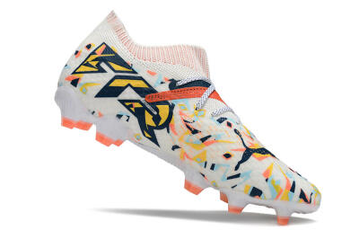 Men's Puma Future FG Firm Ground Low-Tops Football Boots - White/Red/Yellow/Blue/Pink