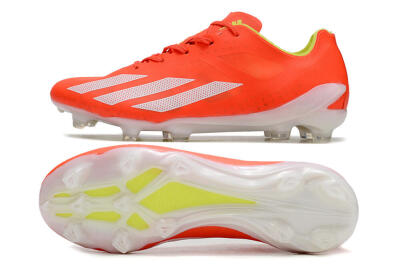 Men's Adidas X Crazyfast.1 FG Firm Ground Low-Tops Football Boots - Red/White/Yellow