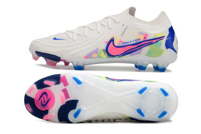 Unisex Nike Phantom Luna Elite FG Firm Ground Low-Tops Football Boots - White/Rainbow