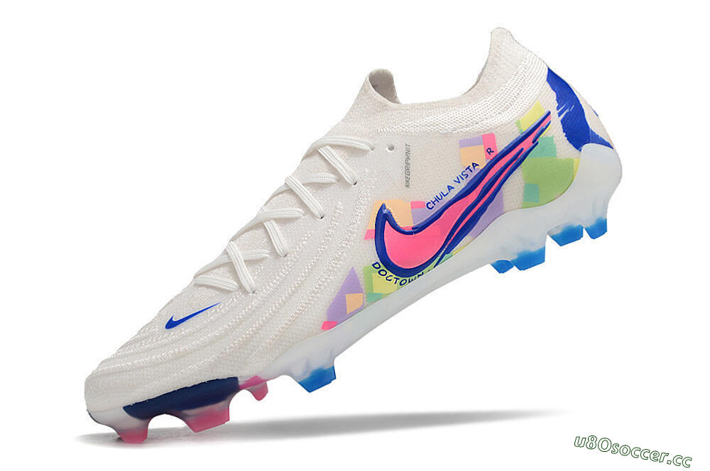 Unisex Nike Phantom Luna Elite FG Firm Ground Low-Tops Football Boots - White/Rainbow 5