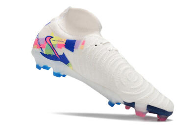 Unisex Nike Phantom Luna Elite FG Firm Ground High-Tops Football Boots - White/Rainbow