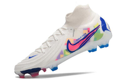 Unisex Nike Phantom Luna Elite FG Firm Ground High-Tops Football Boots - White/Rainbow