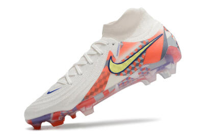 Men's Nike Phantom Luna Elite NU FG Firm Ground High-Tops Football Boots - White/Red/Yellow/Blue