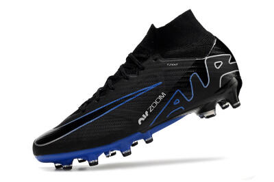Unisex Nike Air Zoom Mercurial Superfly 9 Elite AG Artificial Grass High-Tops Football Boots - Black/Blue/White