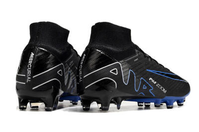 Unisex Nike Air Zoom Mercurial Superfly 9 Elite AG Artificial Grass High-Tops Football Boots - Black/Blue/White