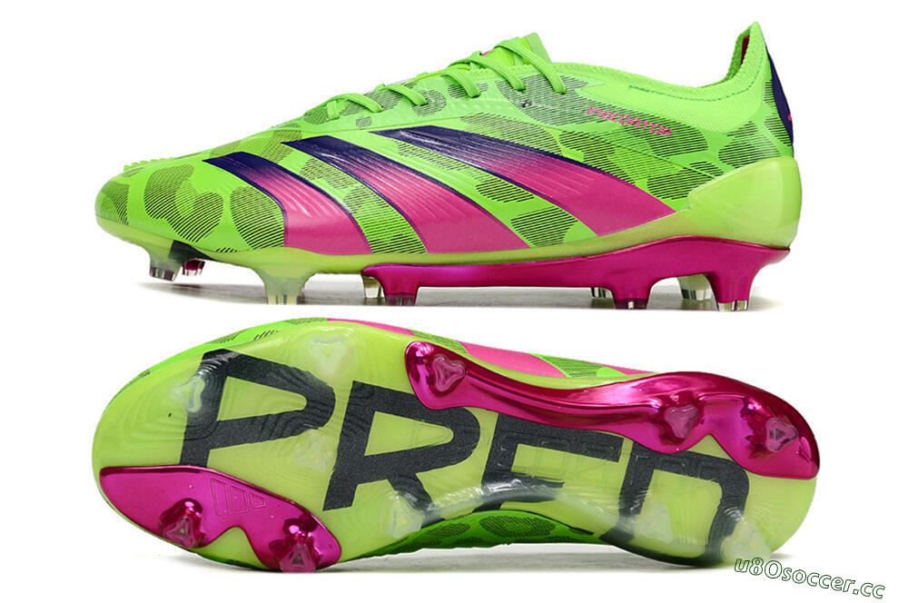 Men's Adidas Predator Accuracy.1 FG Firm Ground Low-Tops Football Boots - Green/Yellow/Purple 1