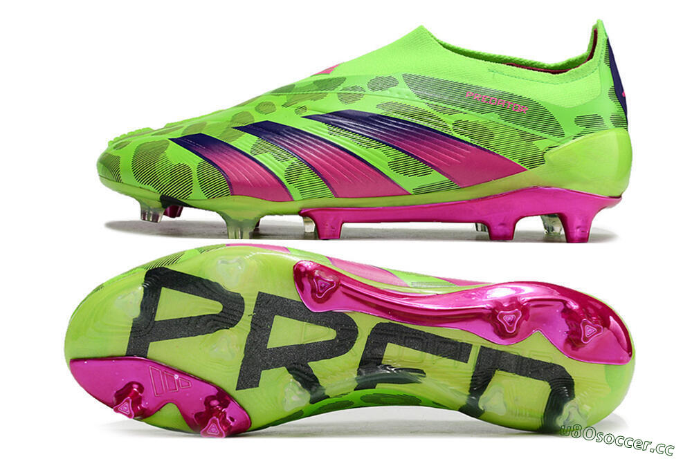 Men's Adidas Predator Accuracy+ FG Firm Ground Low-Tops Football Boots - Green/Purple/Yellow 1