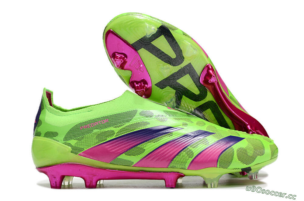 Men's Adidas Predator Accuracy+ FG Firm Ground Low-Tops Football Boots - Green/Purple/Yellow 2