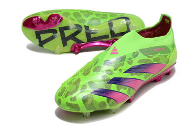 Men's Adidas Predator Accuracy+ FG Firm Ground Low-Tops Football Boots - Green/Purple/Yellow