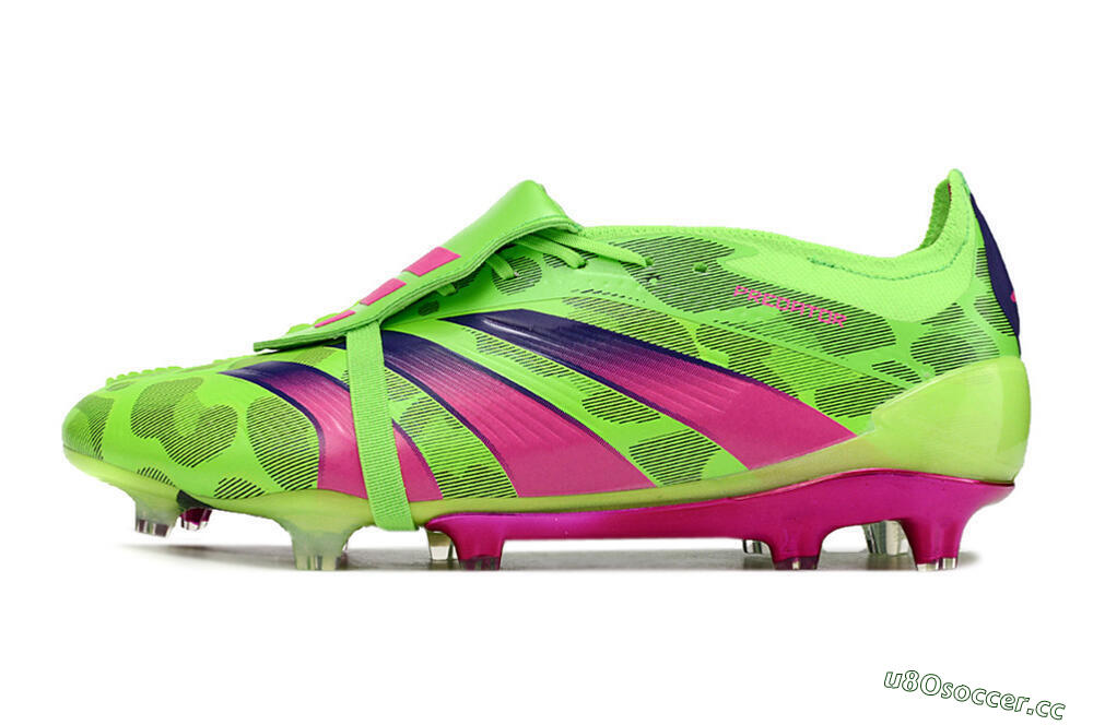 Men's Adidas Predator Elite Foldover Tongue FG Firm Ground Low-Tops Football Boots - Green/Pink/Purple/Yellow 0