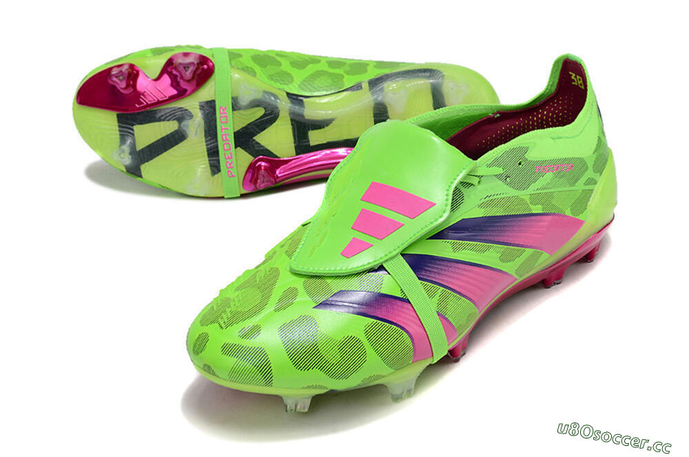 Men's Adidas Predator Elite Foldover Tongue FG Firm Ground Low-Tops Football Boots - Green/Pink/Purple/Yellow 3