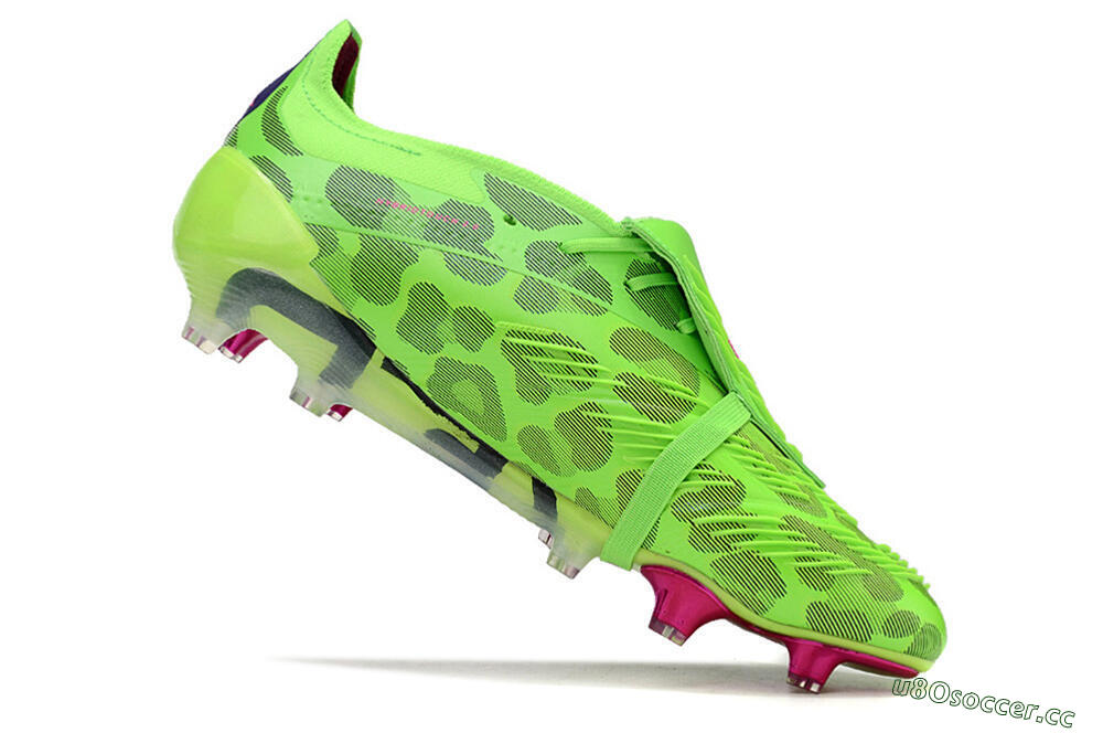 Men's Adidas Predator Elite Foldover Tongue FG Firm Ground Low-Tops Football Boots - Green/Pink/Purple/Yellow 4