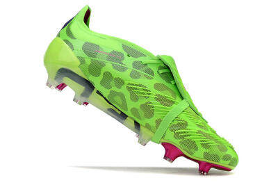 Men's Adidas Predator Elite Foldover Tongue FG Firm Ground Low-Tops Football Boots - Green/Pink/Purple/Yellow