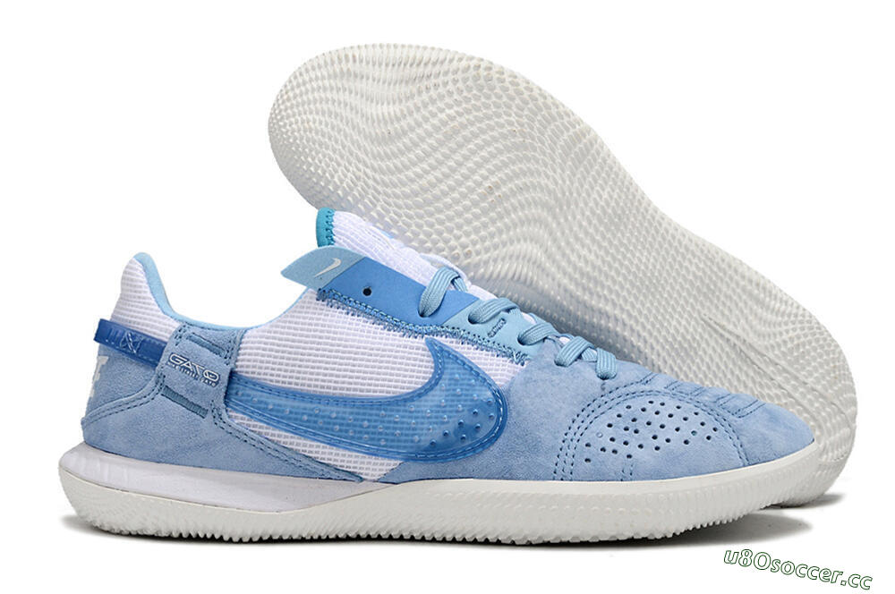 Men's Nike Street Gato IC Indoor & Futsal Low-Tops Football Shoes - Blue/White 2