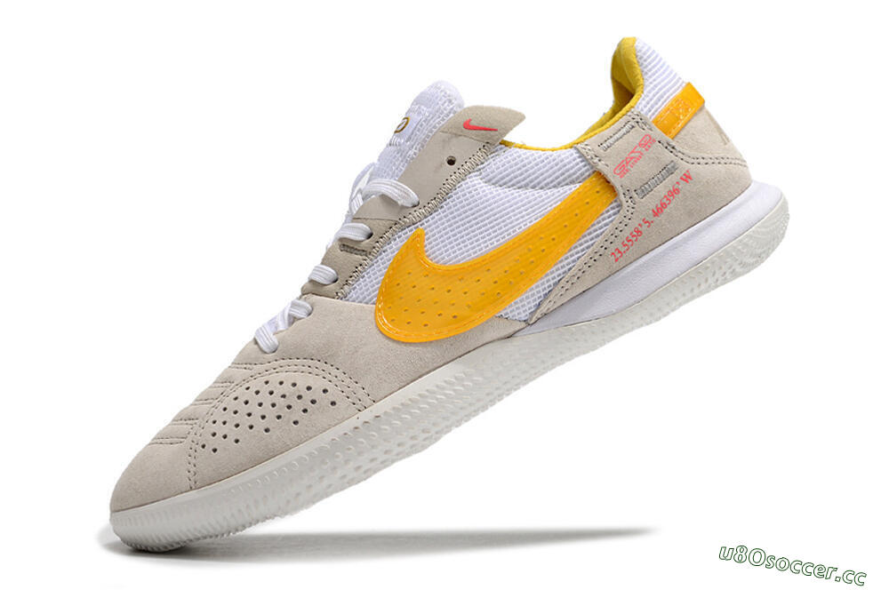 Men's Nike Street Gato IC Indoor & Futsal Low-Tops Football Shoes - Beige/Yellow/White 5