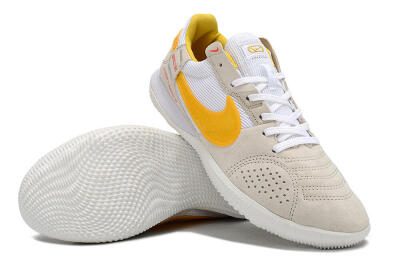 Men's Nike Street Gato IC Indoor & Futsal Low-Tops Football Shoes - Beige/Yellow/White