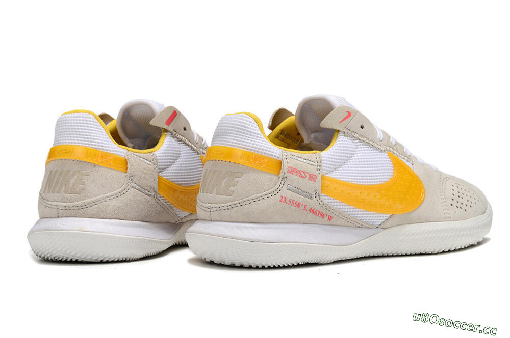 Men's Nike Street Gato IC Indoor & Futsal Low-Tops Football Shoes - Beige/Yellow/White 6