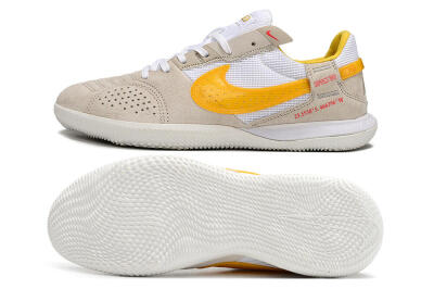 Men's Nike Street Gato IC Indoor & Futsal Low-Tops Football Shoes - Beige/Yellow/White