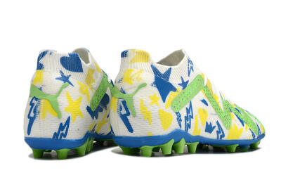 Men's Puma Future Ultimate FG Multi Ground Low-Tops Football Boots - White/Yellow/Blue