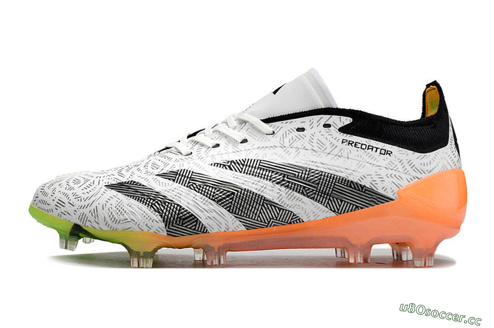 Men's Adidas Predator Accuracy.1 FG Firm Ground Low-Tops Football Boots - White/Black/Orange 0