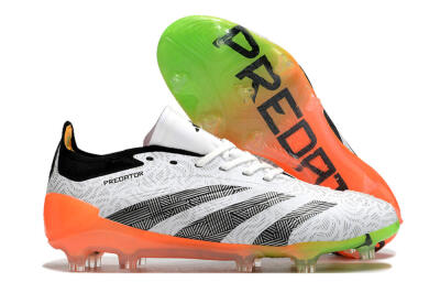 Men's Adidas Predator Accuracy.1 FG Firm Ground Low-Tops Football Boots - White/Black/Orange