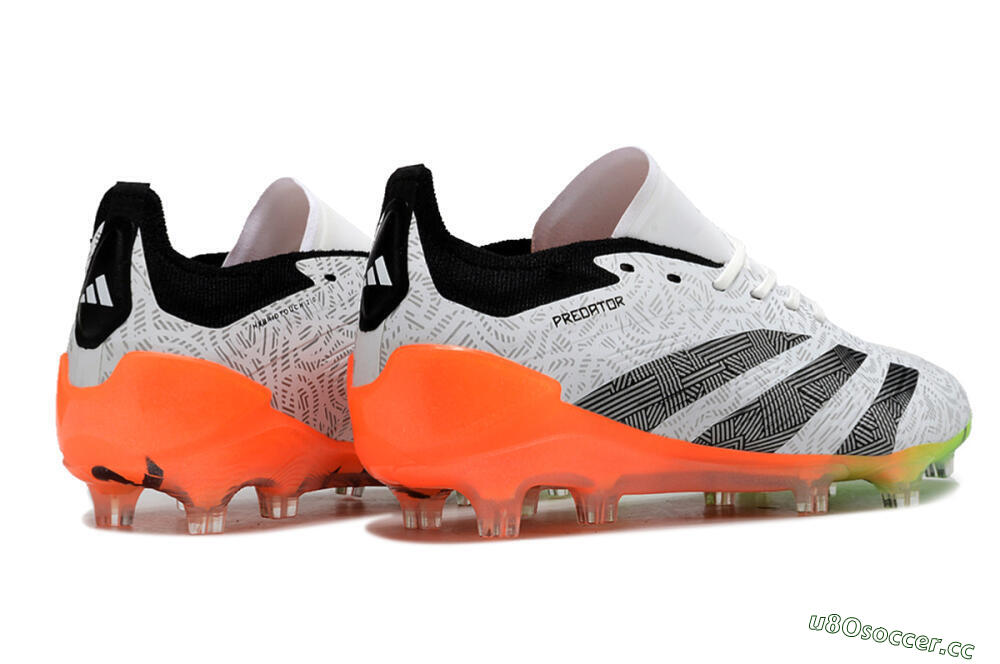 Men's Adidas Predator Accuracy.1 FG Firm Ground Low-Tops Football Boots - White/Black/Orange 7