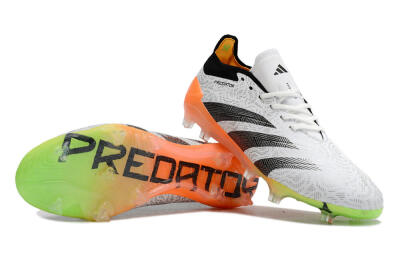 Men's Adidas Predator Accuracy.1 FG Firm Ground Low-Tops Football Boots - White/Black/Orange
