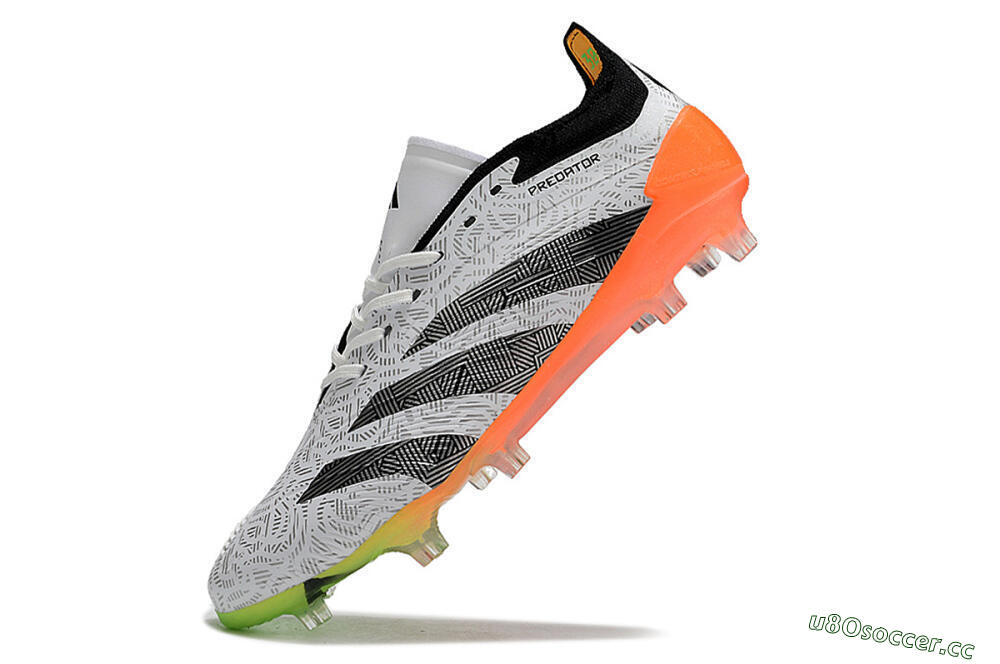 Men's Adidas Predator Accuracy.1 FG Firm Ground Low-Tops Football Boots - White/Black/Orange 5