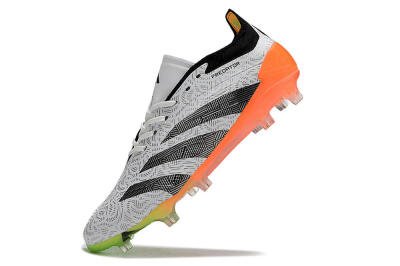 Men's Adidas Predator Accuracy.1 FG Firm Ground Low-Tops Football Boots - White/Black/Orange