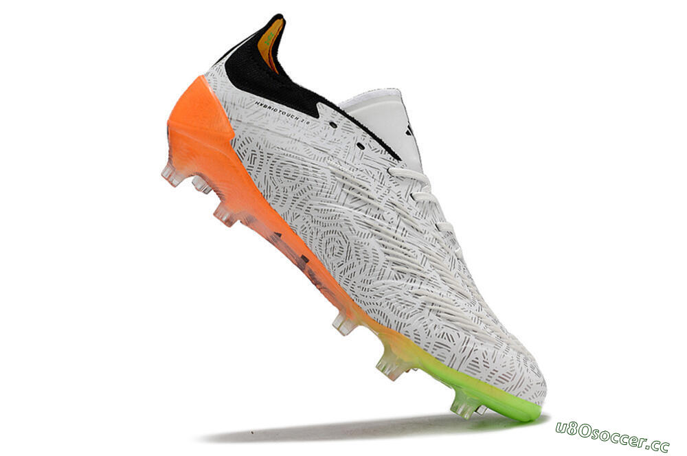 Men's Adidas Predator Accuracy.1 FG Firm Ground Low-Tops Football Boots - White/Black/Orange 6