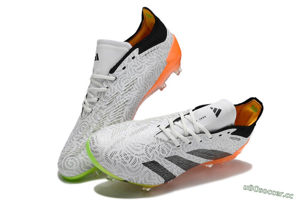 Men's Adidas Predator Accuracy.1 FG Firm Ground Low-Tops Football Boots - White/Black/Orange 4