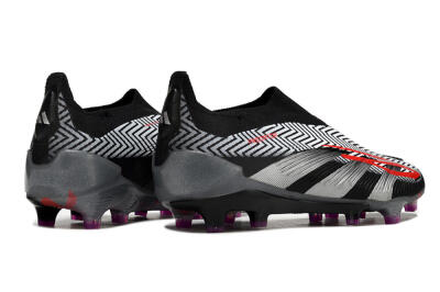 Men's Adidas Predator Accuracy+ FG Firm Ground Low-Tops Football Boots - Grey/Black/Red