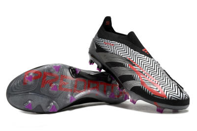 Men's Adidas Predator Accuracy+ FG Firm Ground Low-Tops Football Boots - Grey/Black/Red