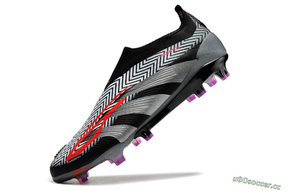 Men's Adidas Predator Accuracy+ FG Firm Ground Low-Tops Football Boots - Grey/Black/Red 4