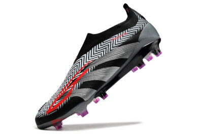 Men's Adidas Predator Accuracy+ FG Firm Ground Low-Tops Football Boots - Grey/Black/Red