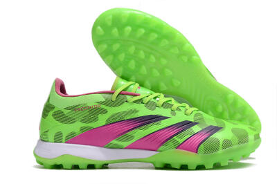 Men's Adidas Predator Elite TF Artificial Turf Low-Tops Football Shoes - Green/Purple/Pink